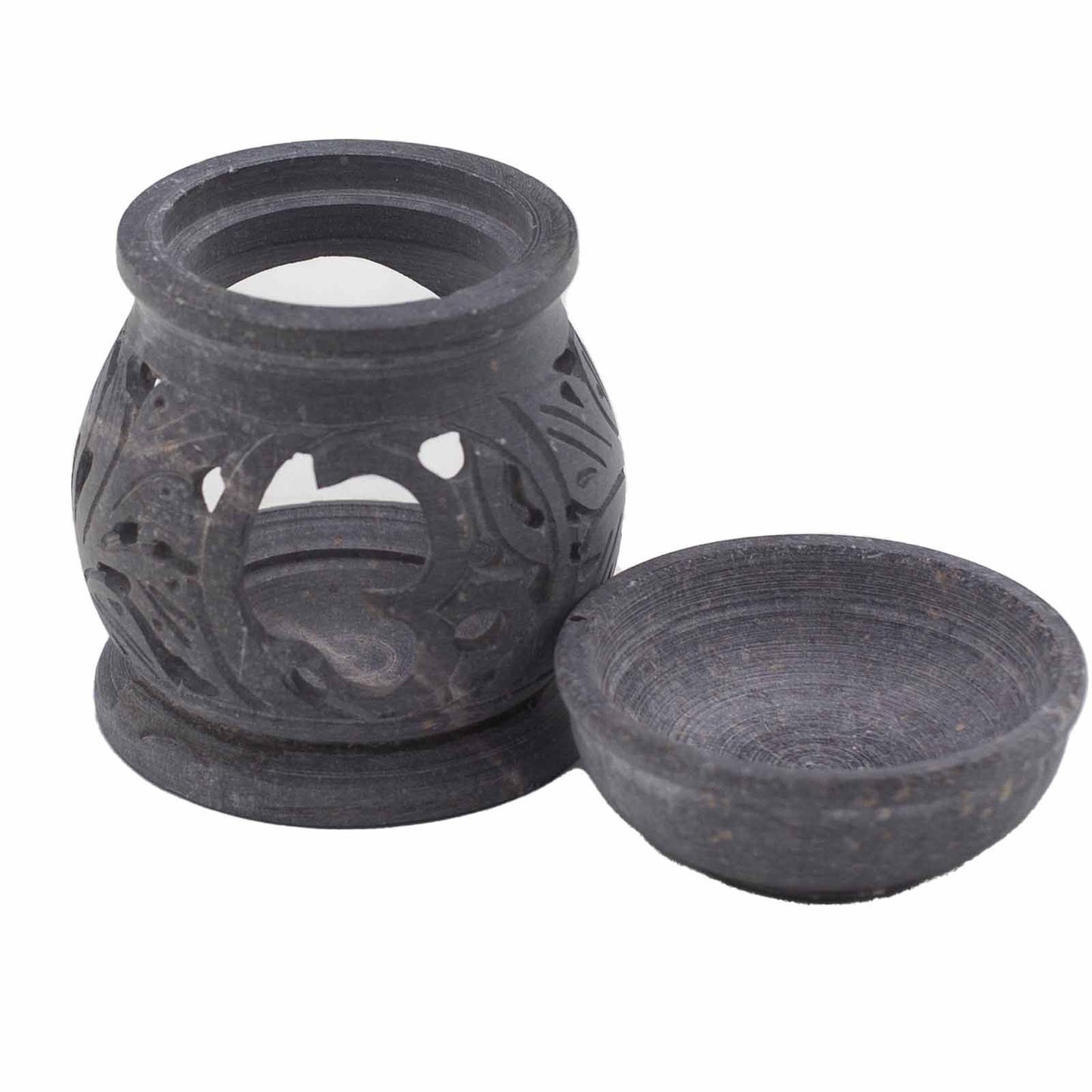 Small Soapstone Oil Burner 8cm: Om
