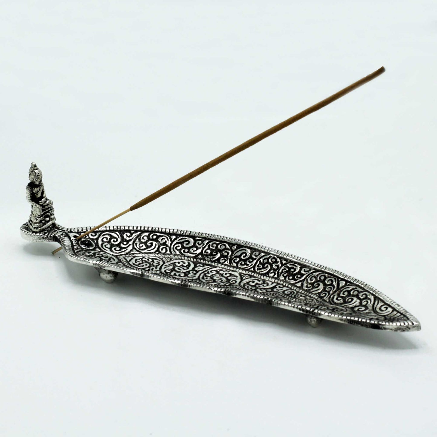 Aluminium Buddha Long Leaf Incense Holder 23cm