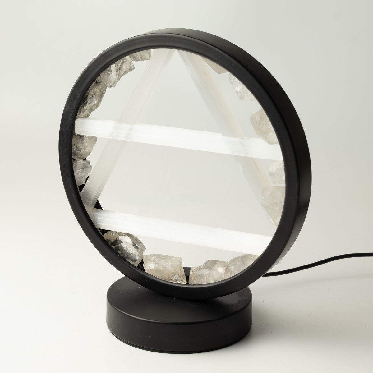 Gemstone Halo Lamp - Air - Clear Quartz & Selenite