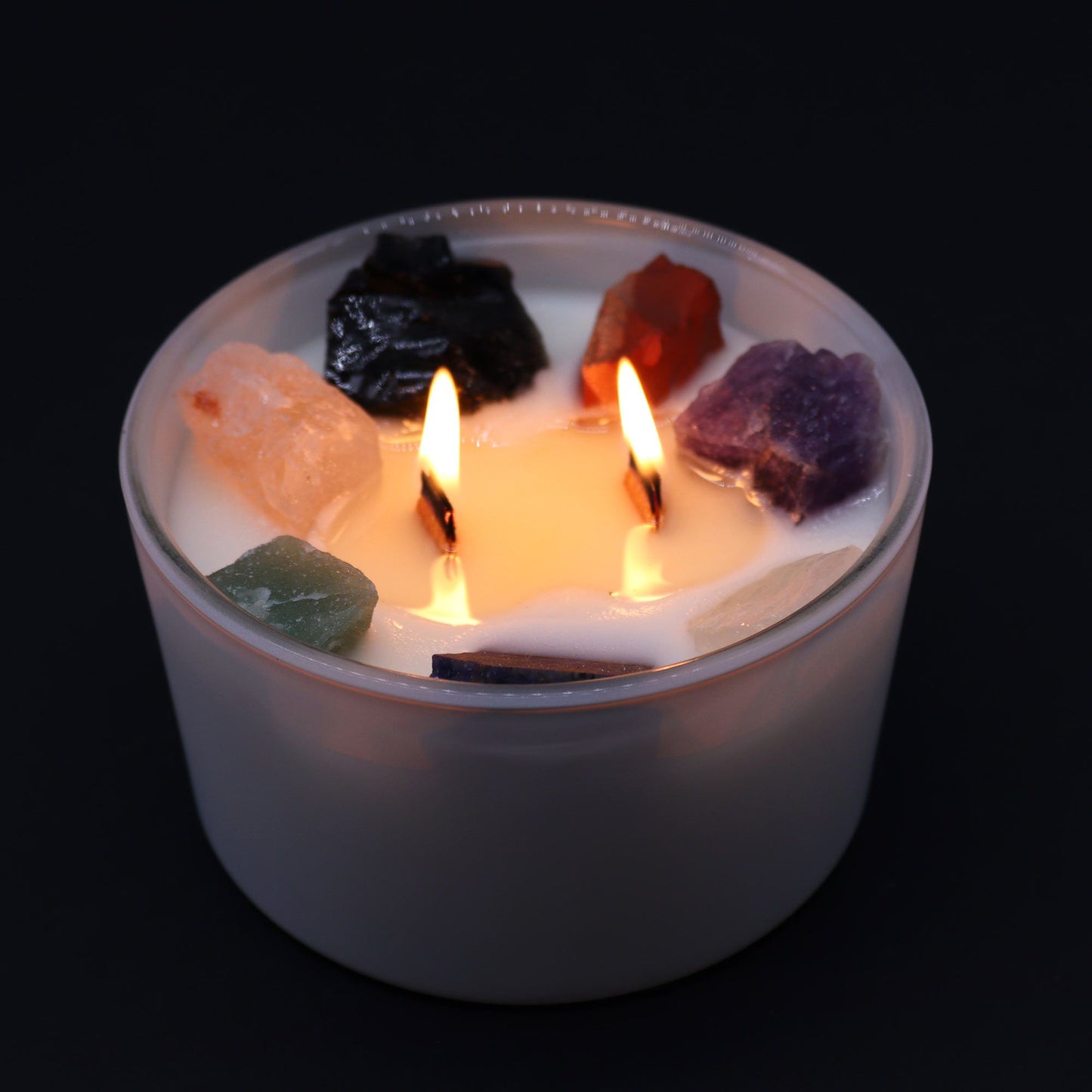 Large Chakra Crystal Candles - Seven Chakras
