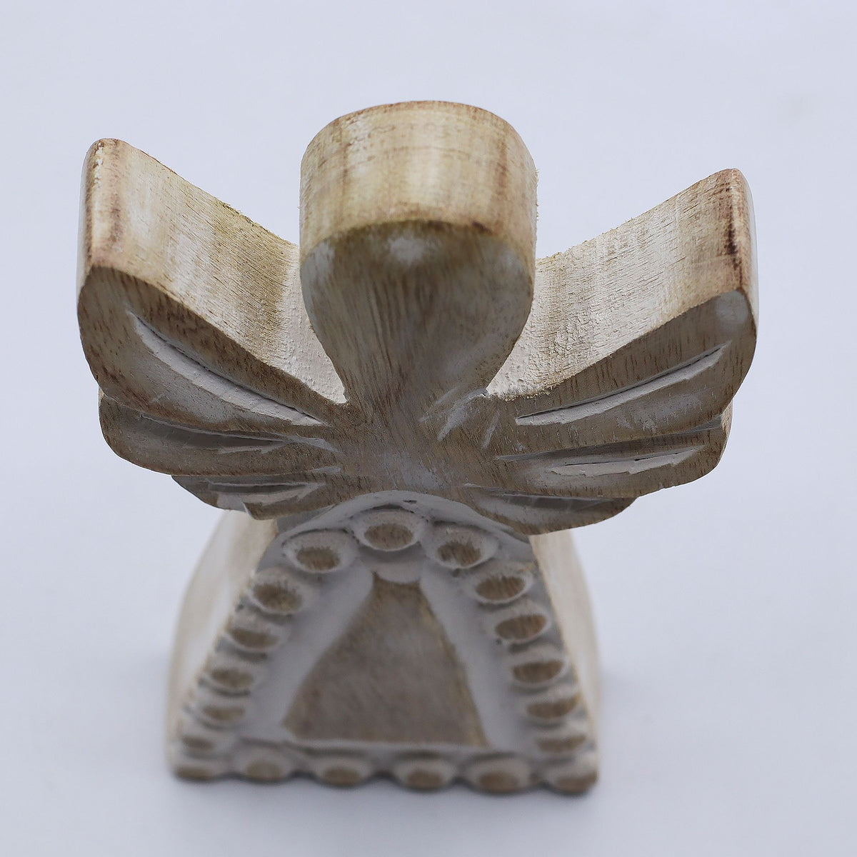 Mango Wood Angel - Whitewash (13cm)