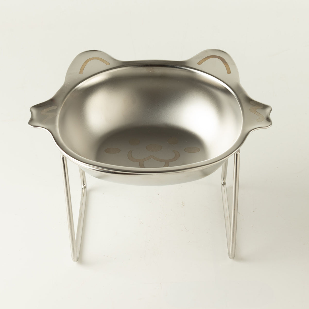 PAW Food Bowls - Single Cat Bowl in Stand - Stainless Steel (304)
