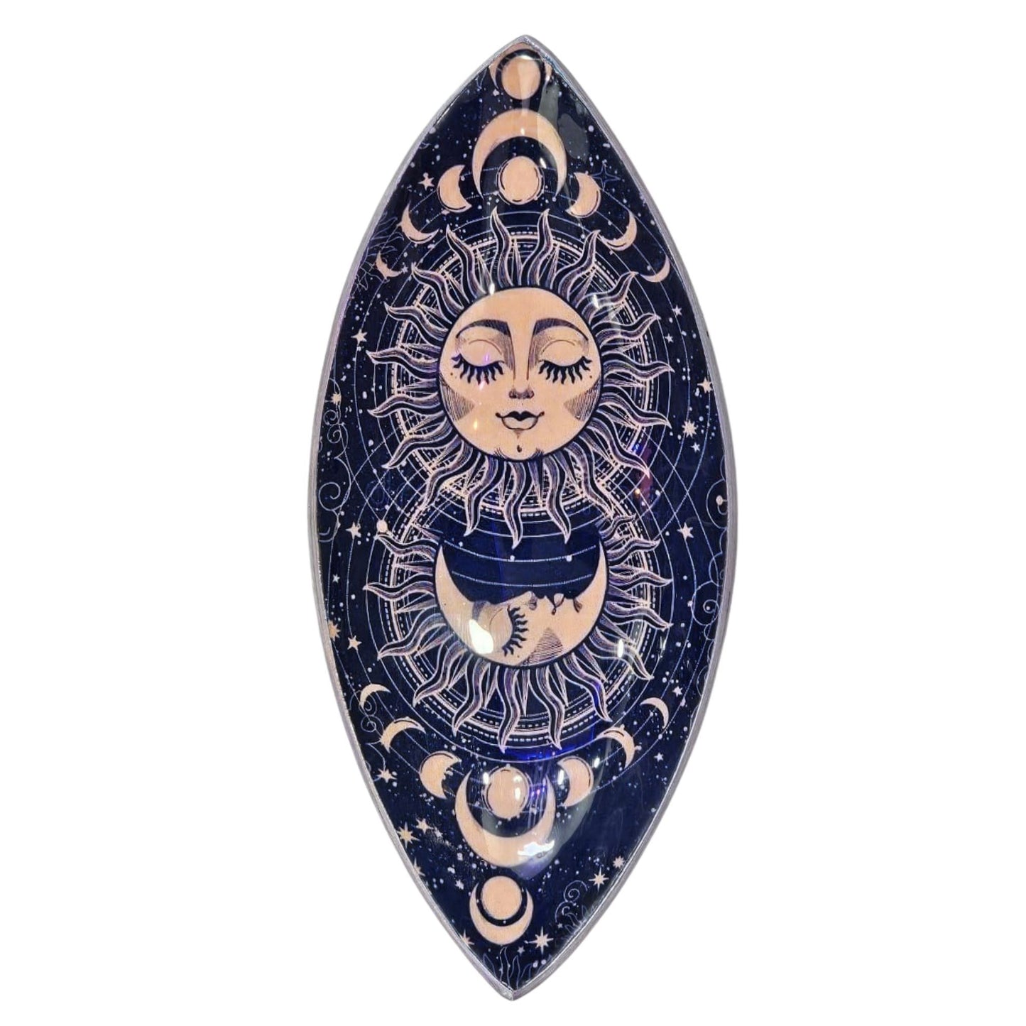 Enamelled Aluminum Incense Bowl - Pink Sun & Moon