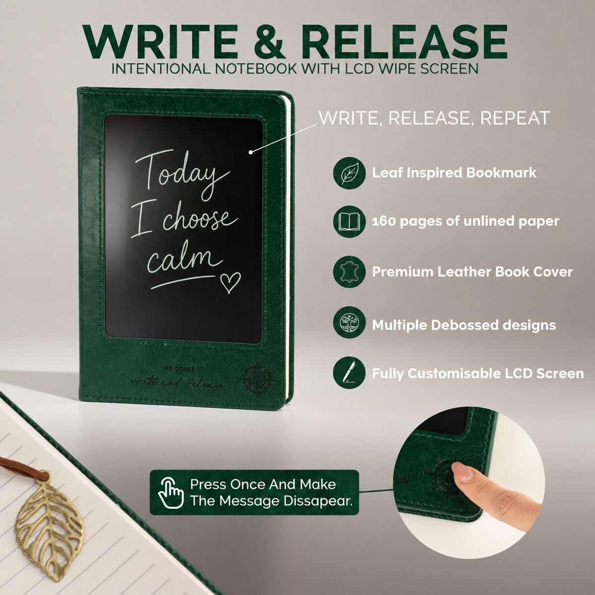 A5 LCD Wipe Screen Intention Notebooks
