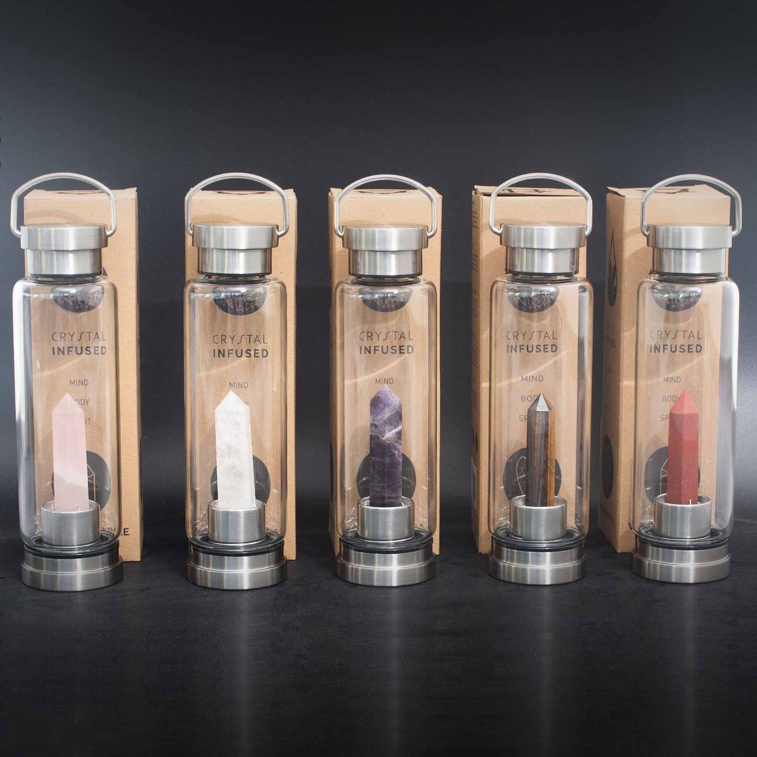 Crystal Infused Glass Bottle 500 ml