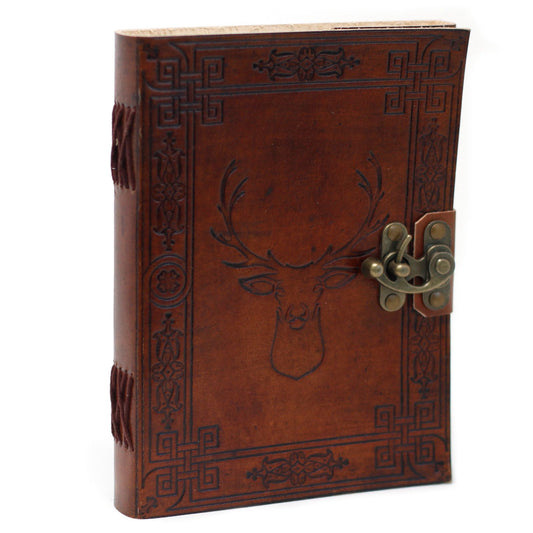 Leather Stag Notebook - 20x15.5cm