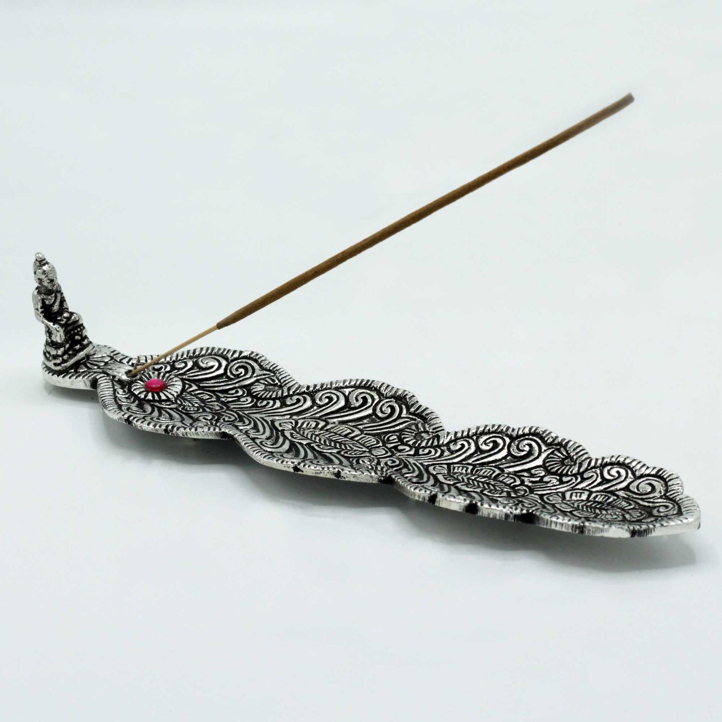 Aluminium Buddha Long Incense Holder 20cm