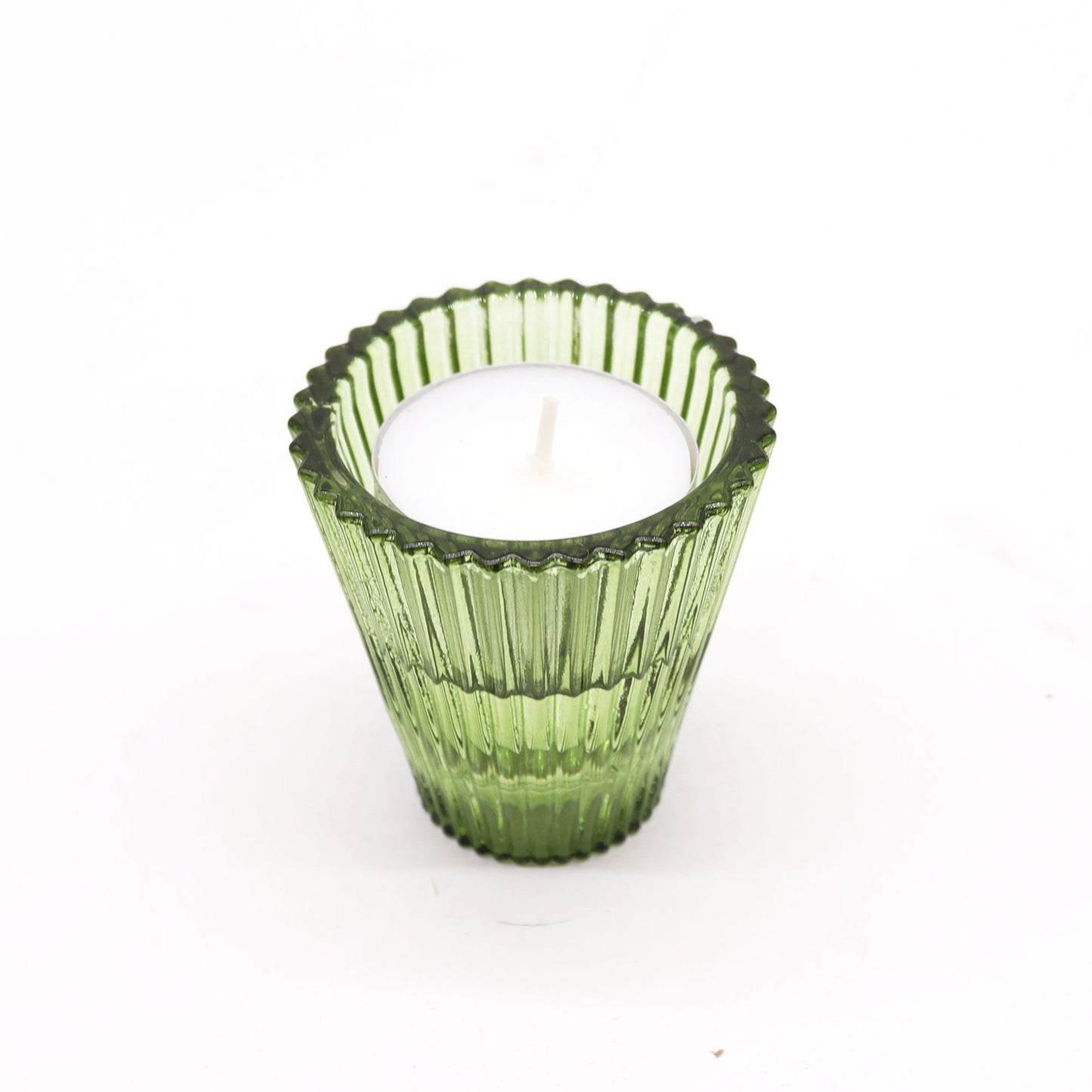 Pair of Flip Dinner Candle / Tealight Holders - Garden Jade