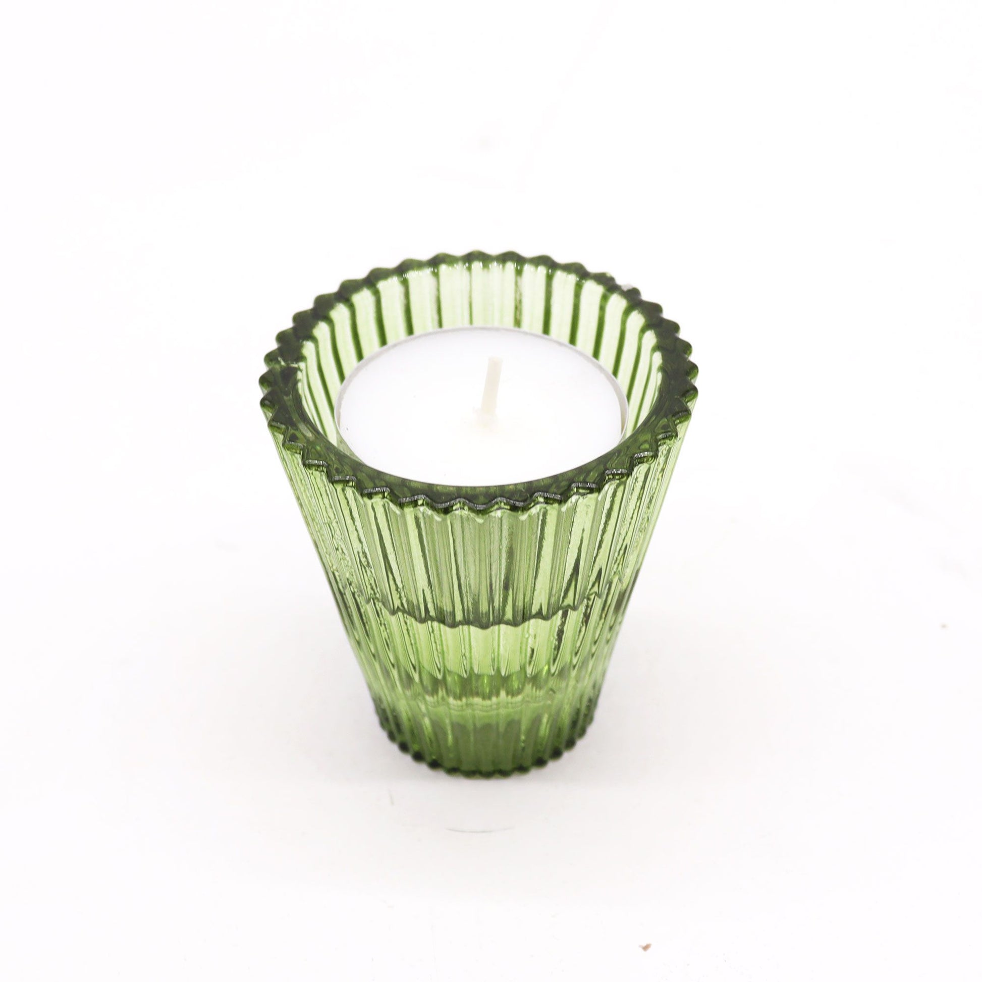 Pair of Flip Dinner Candle / Tealight Holders - Garden Jade