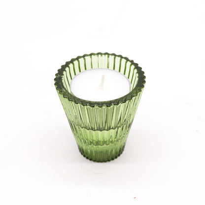 Pair of Flip Dinner Candle / Tealight Holders - Garden Jade