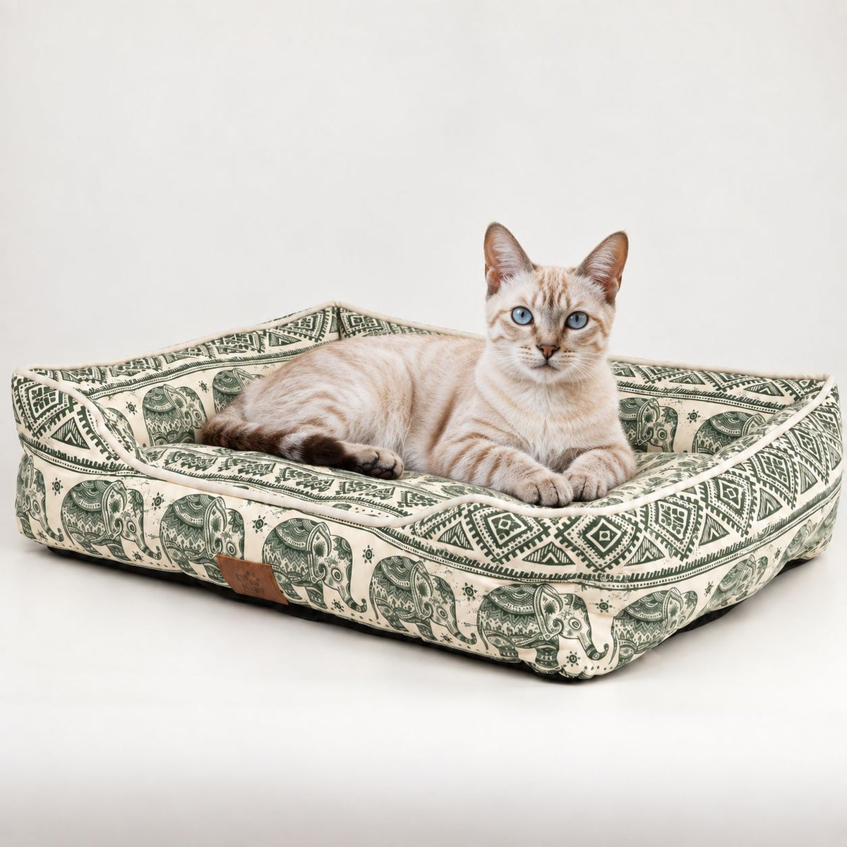PAW Bed – Lucky Elephant – Green – 60 × 50 × 14cm