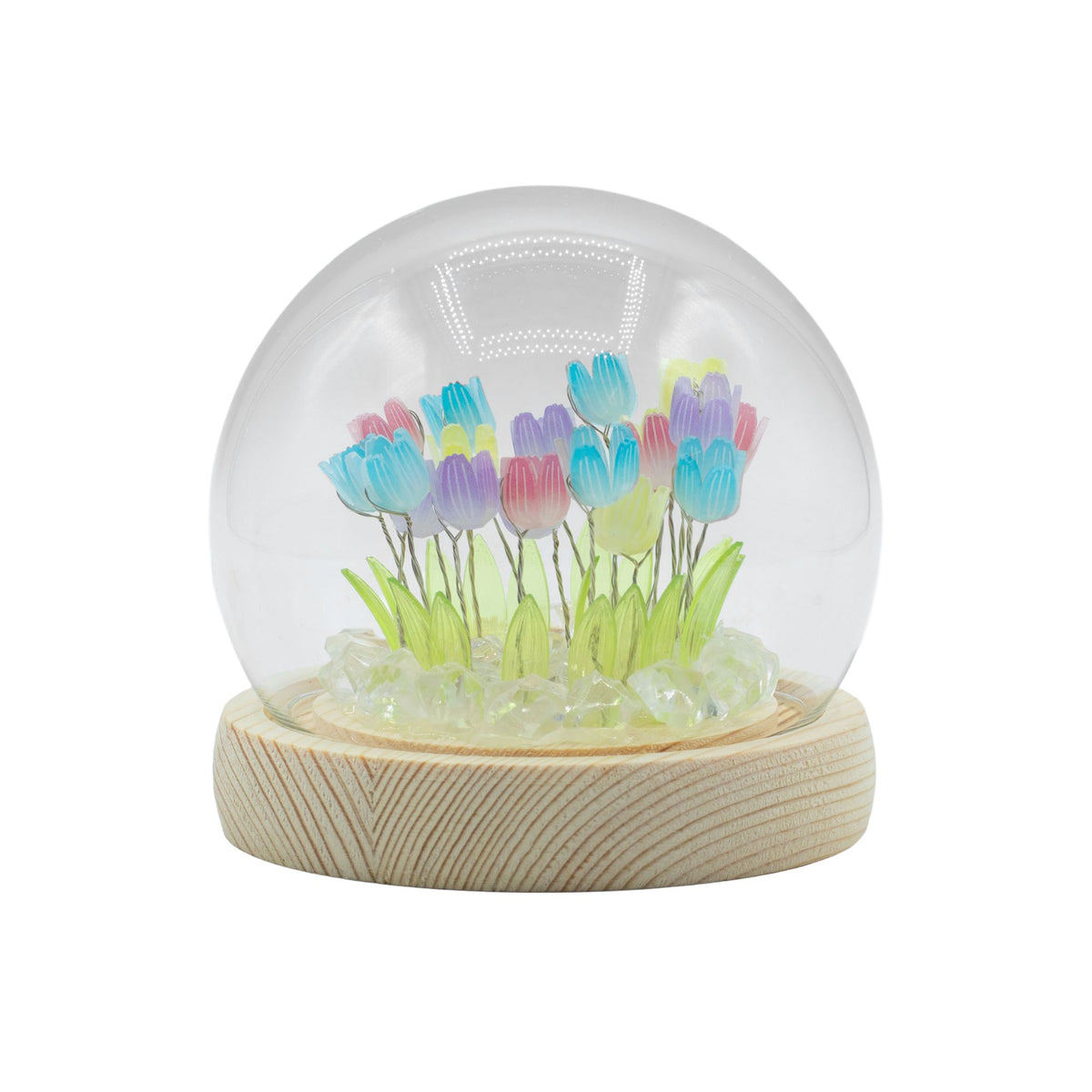 Floral Glow Garden Dome - 20 Multi Tulips - LED USB