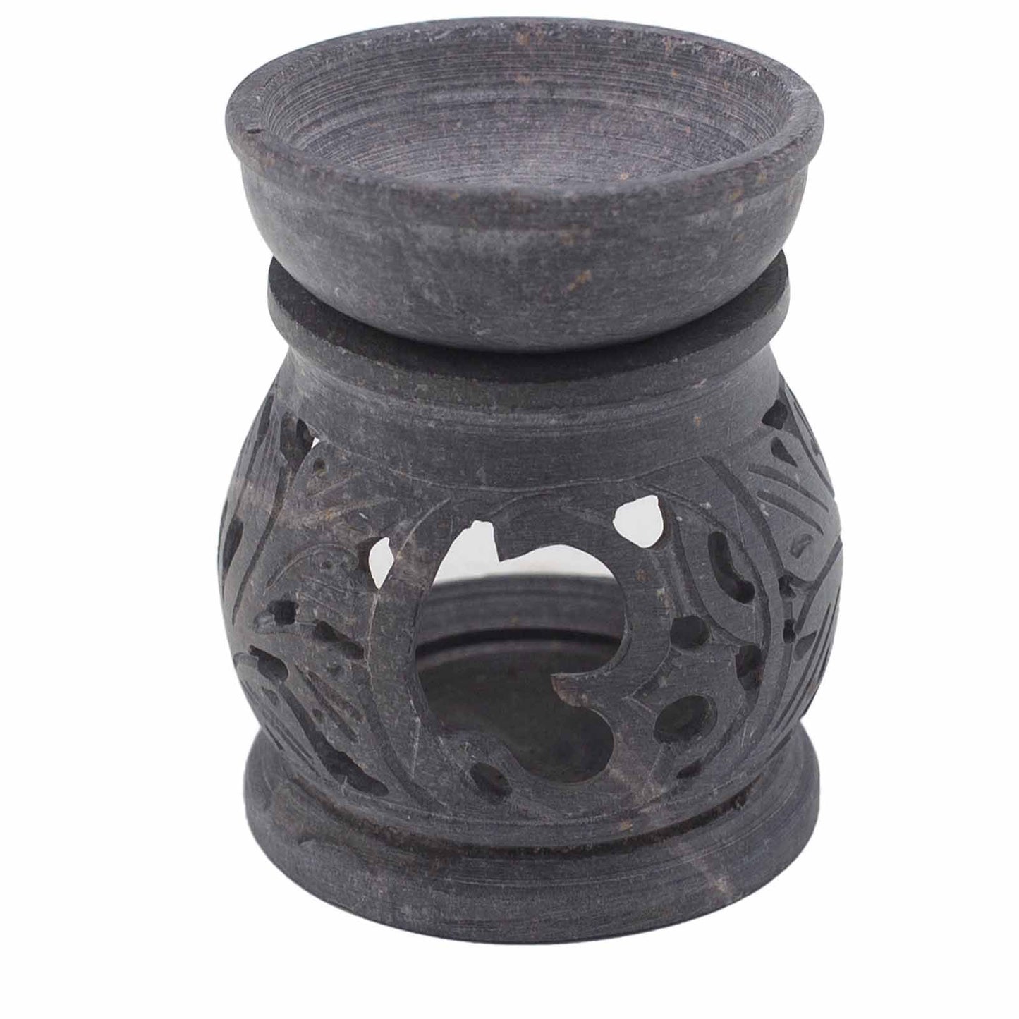 Small Soapstone Oil Burner 8cm: Om
