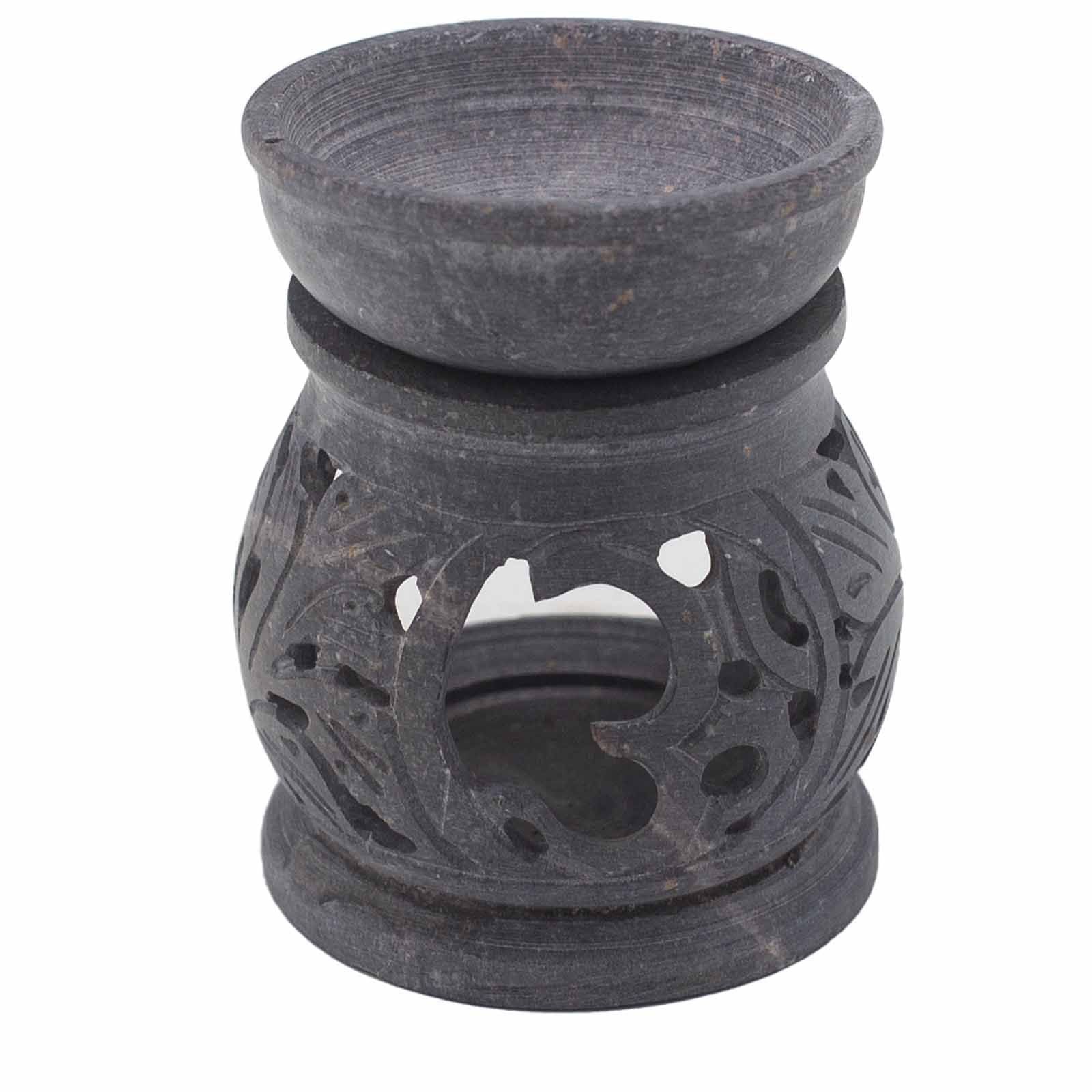 Small Soapstone Oil Burner 8cm: Om