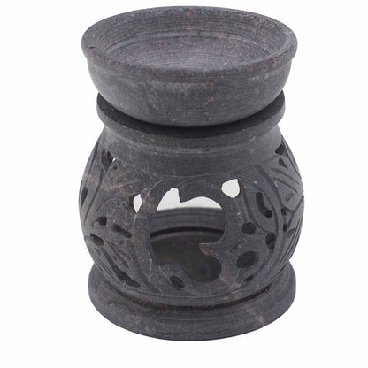 Small Soapstone Oil Burner 8cm: Om