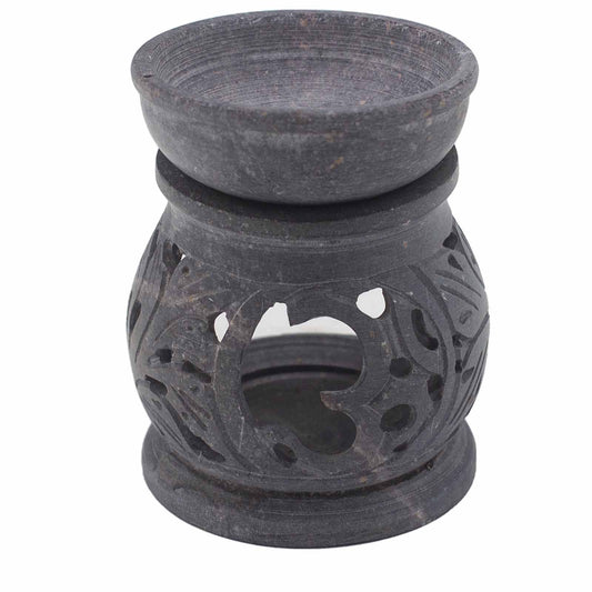 Small Soapstone Oil Burner 8cm: Om