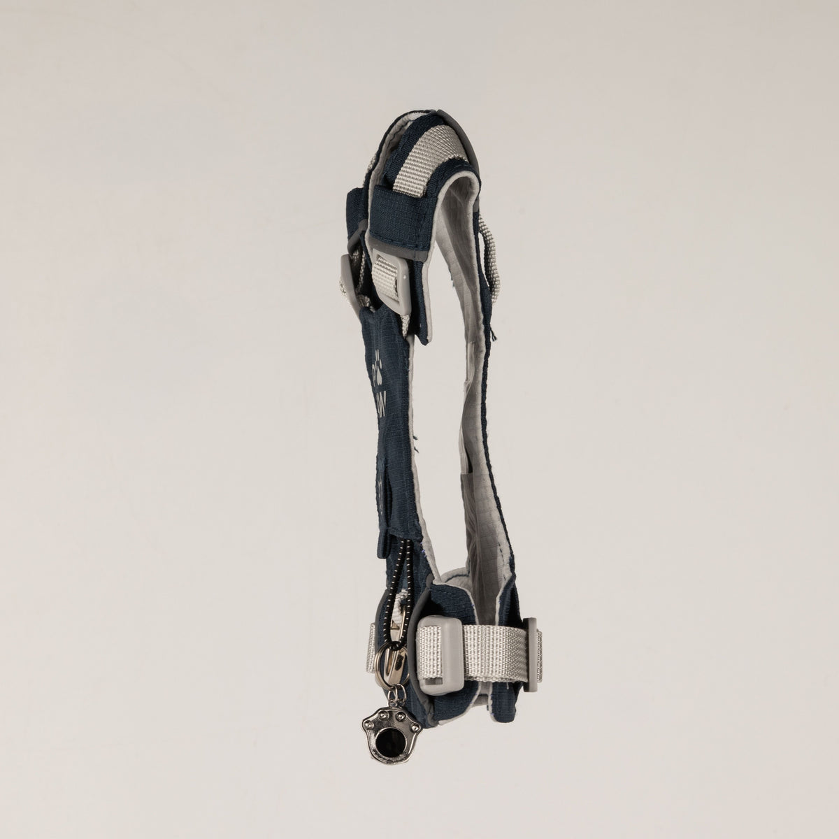 PAW - XS (2-4Kg) Dog Step-in Guardian Harness with Reflective Mesh - Rock Grey - Black Obsidian Charm