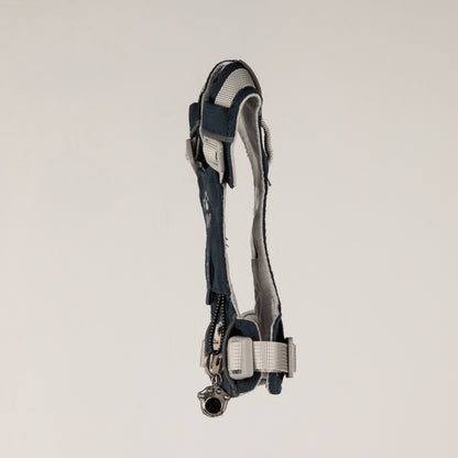 PAW - XS (2-4Kg) Dog Step-in Guardian Harness with Reflective Mesh - Rock Grey - Black Obsidian Charm