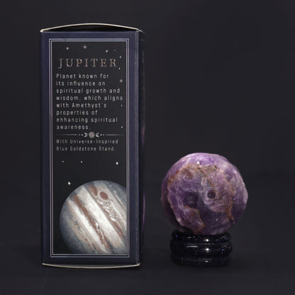 JUPITER - Amethyst Planet on a Goldstone Stand