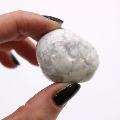6x Large African Tumble Stones - White Howlite - Magnesite
