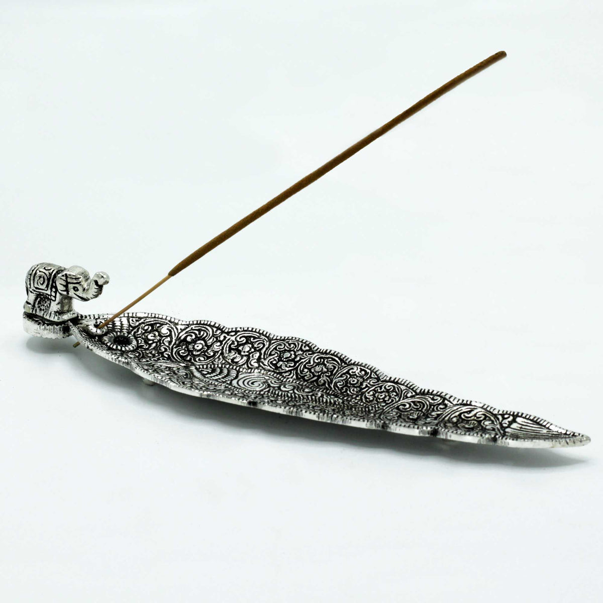 Polished Aluminium Elephant Long Incense Holder
