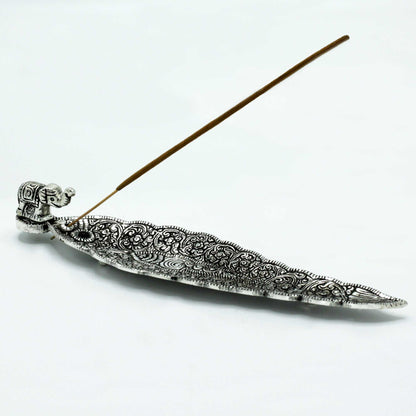 Polished Aluminium Elephant Long Incense Holder