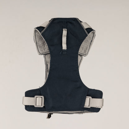 PAW - XS (2-4Kg) Dog Step-in Guardian Harness with Reflective Mesh - Rock Grey - Black Obsidian Charm