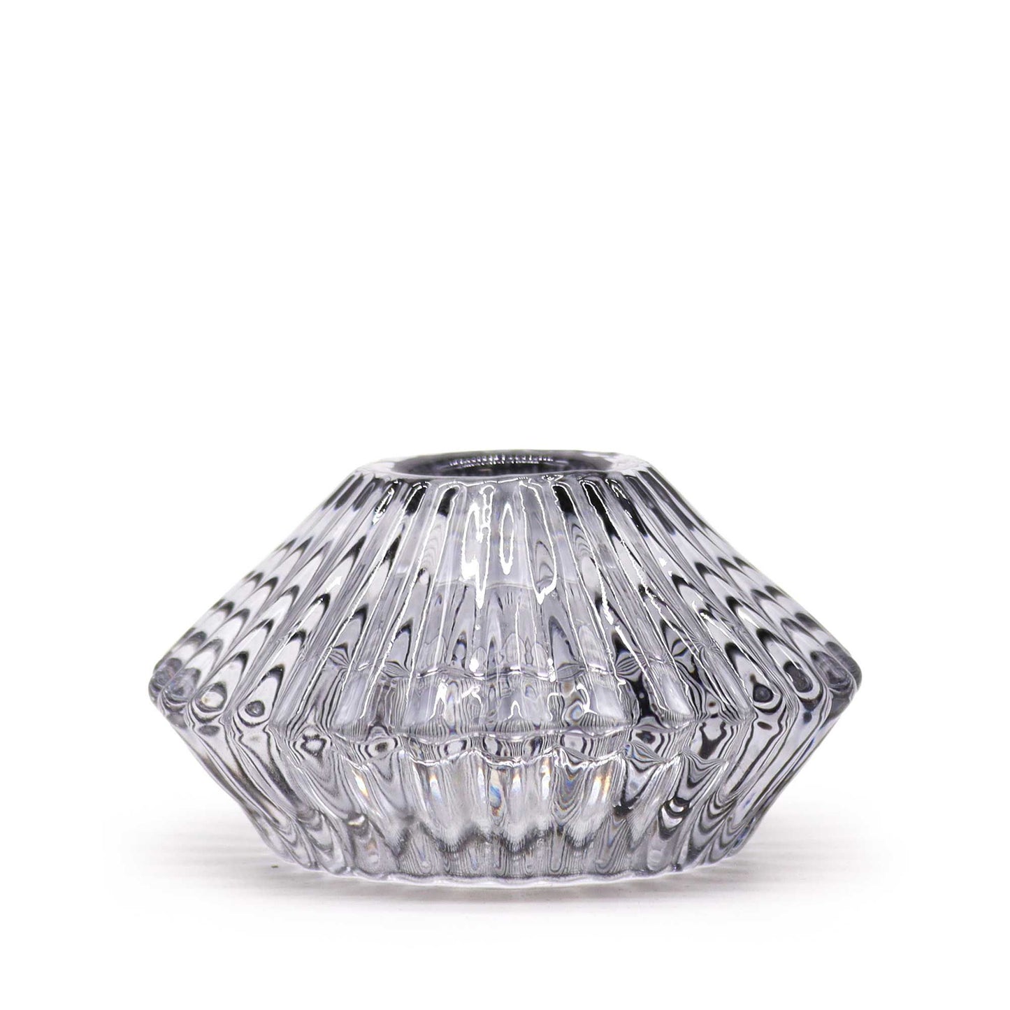Pair of Flower Flip Dinner Candle / Tealight Holders - Midnight Grey