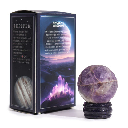 JUPITER - Amethyst Planet on a Goldstone Stand