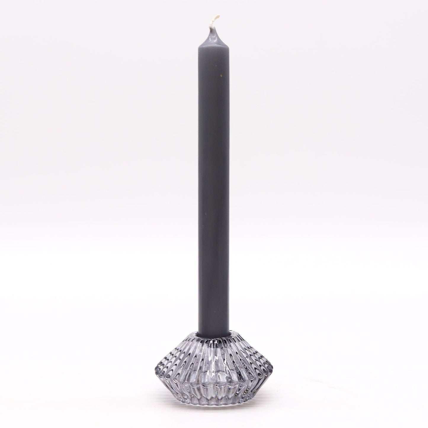 Pair of Flower Flip Dinner Candle / Tealight Holders - Midnight Grey