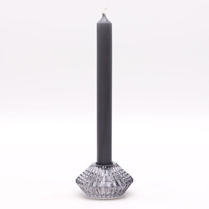 Pair of Flower Flip Dinner Candle / Tealight Holders - Midnight Grey