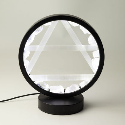 Gemstone Halo Lamp - Air - Clear Quartz & Selenite