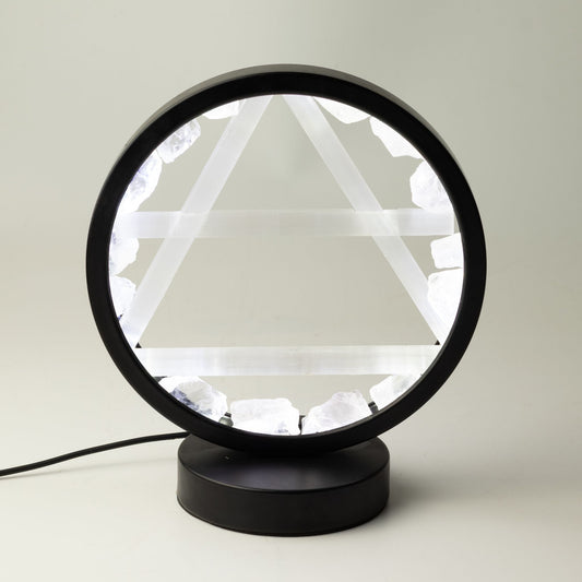 Gemstone Halo Lamp - Air - Clear Quartz & Selenite