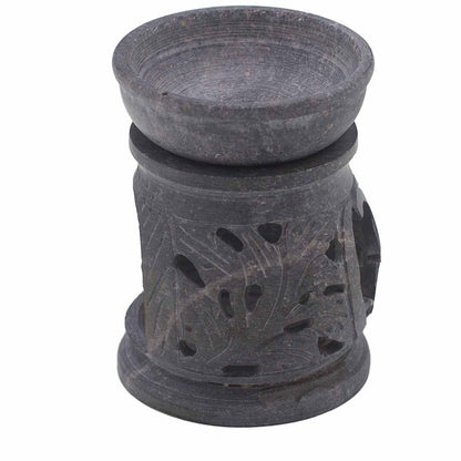 Small Soapstone Oil Burner 8cm: Om