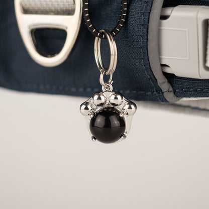 PAW - XS (2-4Kg) Dog Step-in Guardian Harness with Reflective Mesh - Rock Grey - Black Obsidian Charm