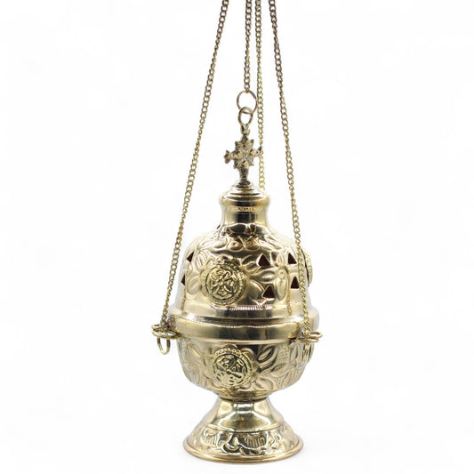 Premium Engraved Hanging Brass Incense Burner