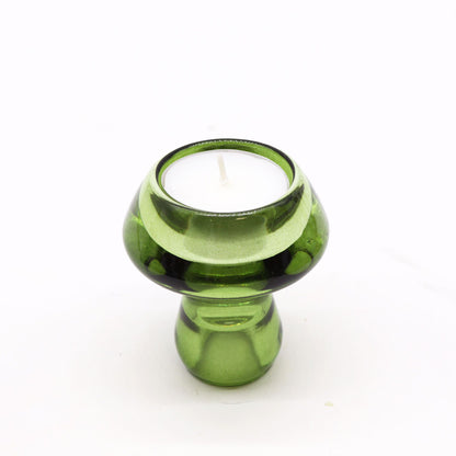 Pair of Mushroom Flip Dinner Candle / Tealight Holders - Garden Jade