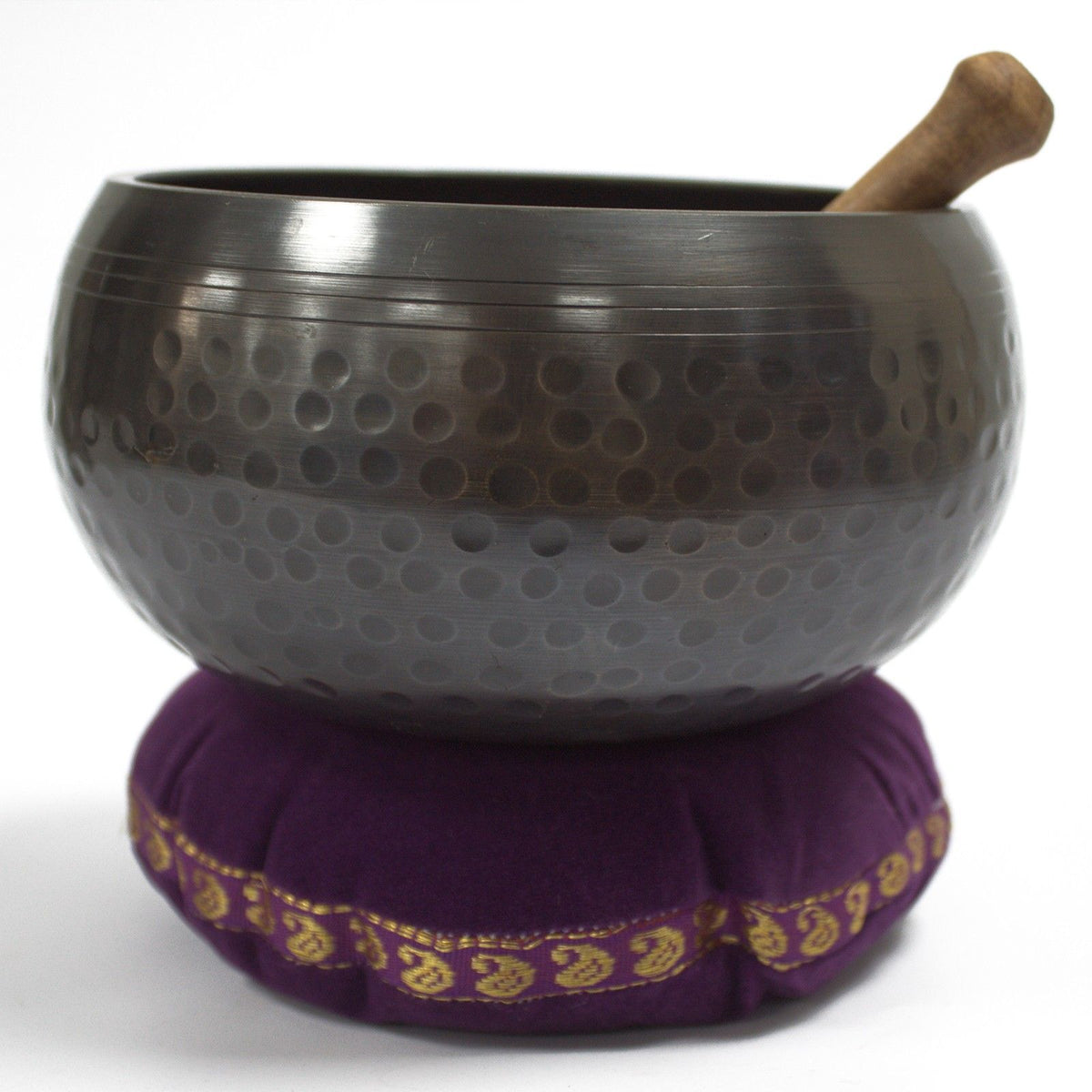 Singing Bowl Velvet Cushion - 11cm - Assorted Colours