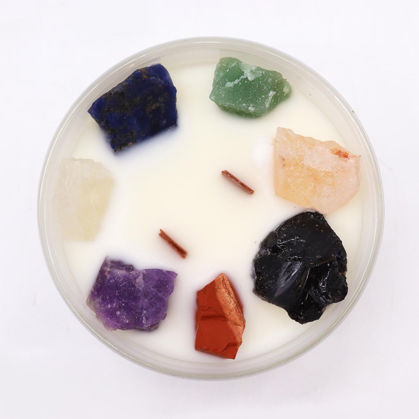 Large Chakra Crystal Candles - Seven Chakras