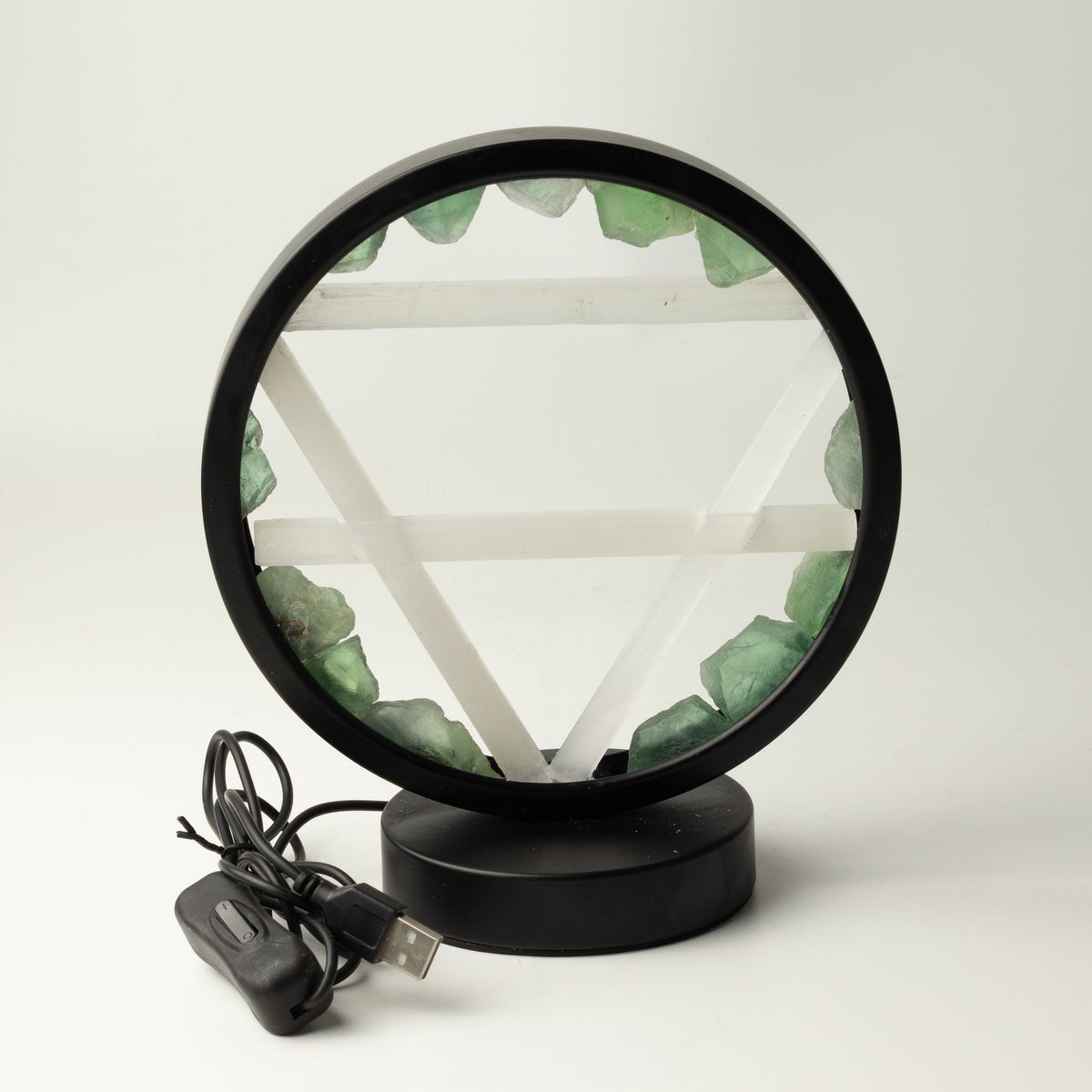 Gemstone Halo Lamp - Earth  - Aventurine & Selenite