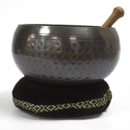 Singing Bowl Velvet Cushion - 16cm - Assorted Colours