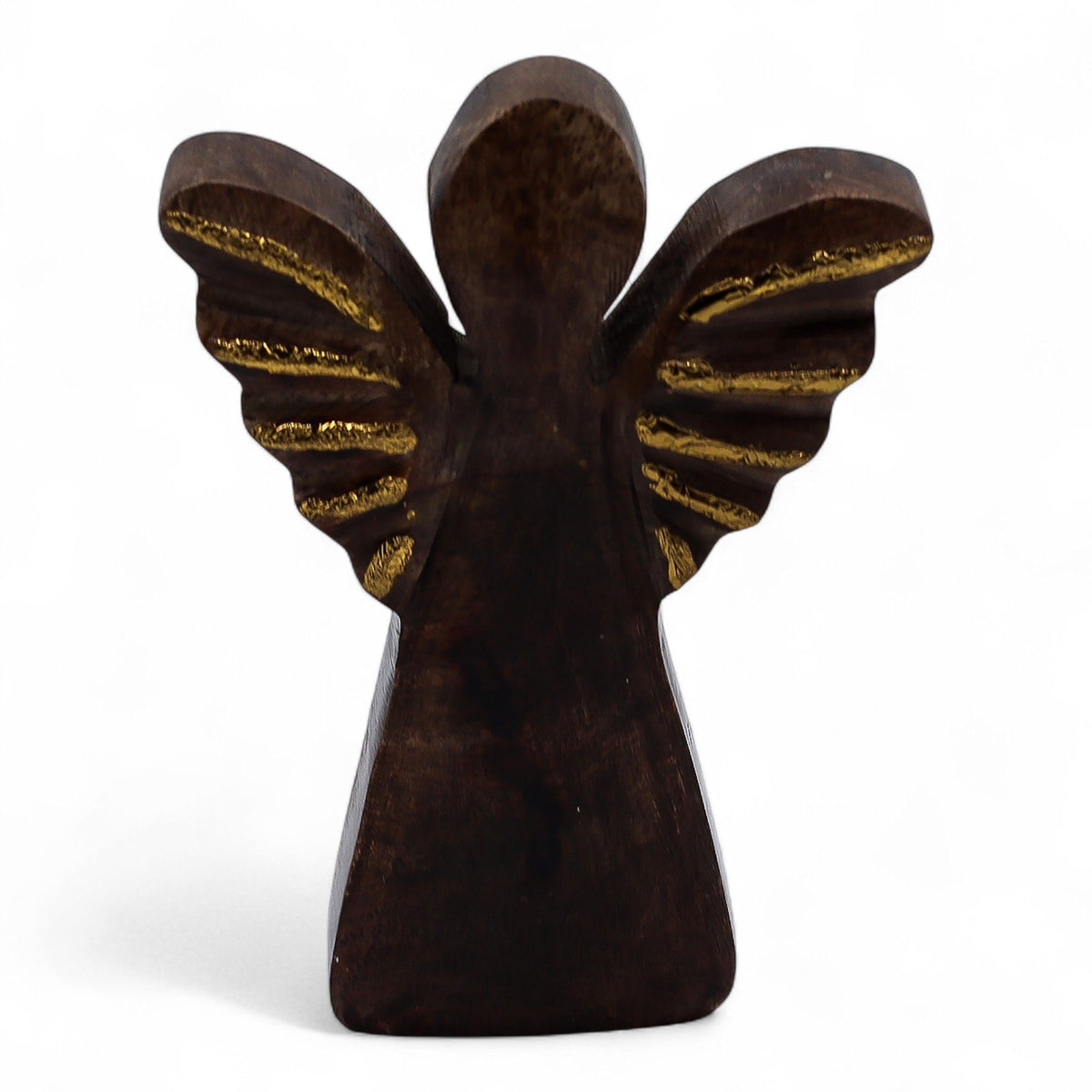 Small Mango Wood Angel - Gold Decor (12cm)