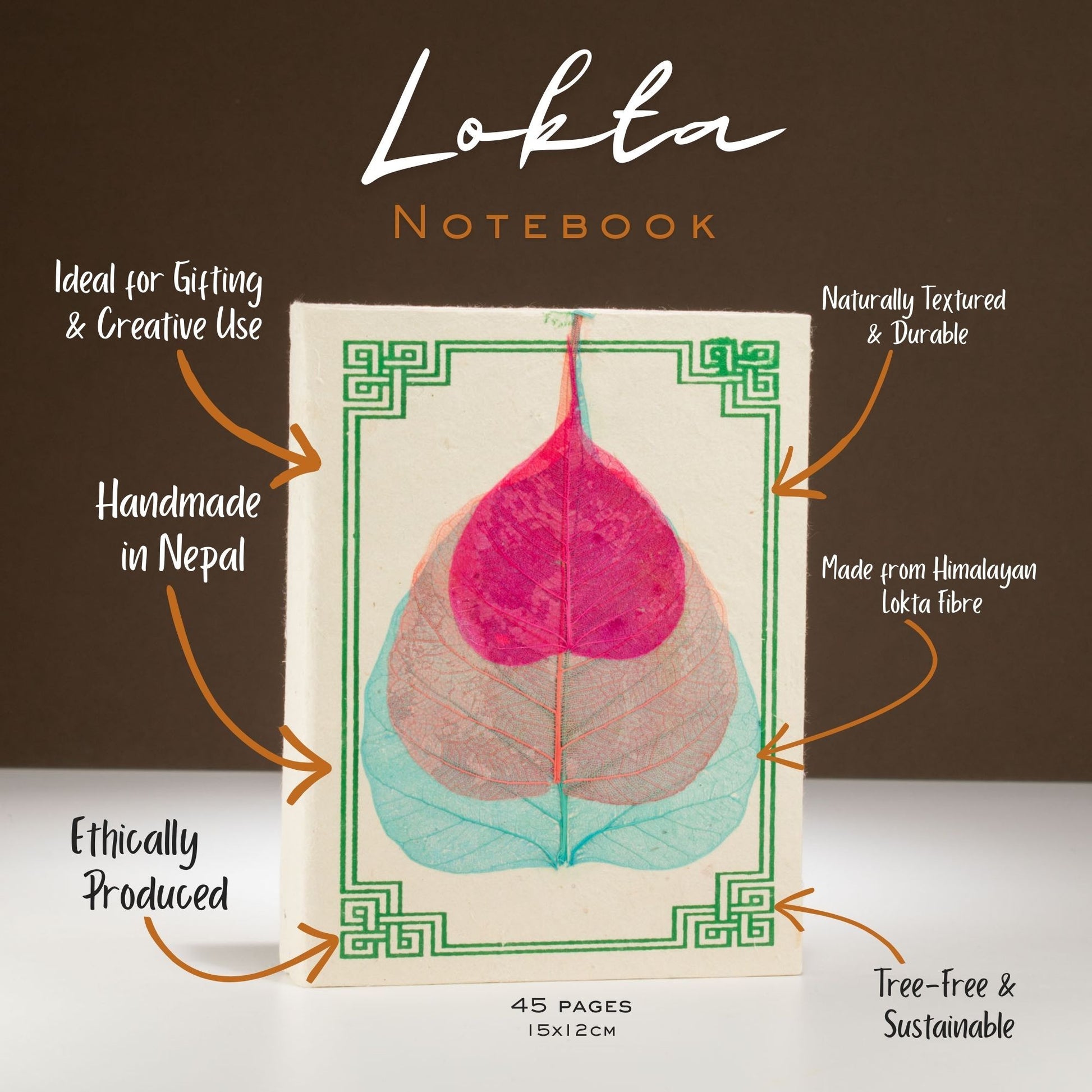 Lokta Bodhi Leaf Notebook – Medium