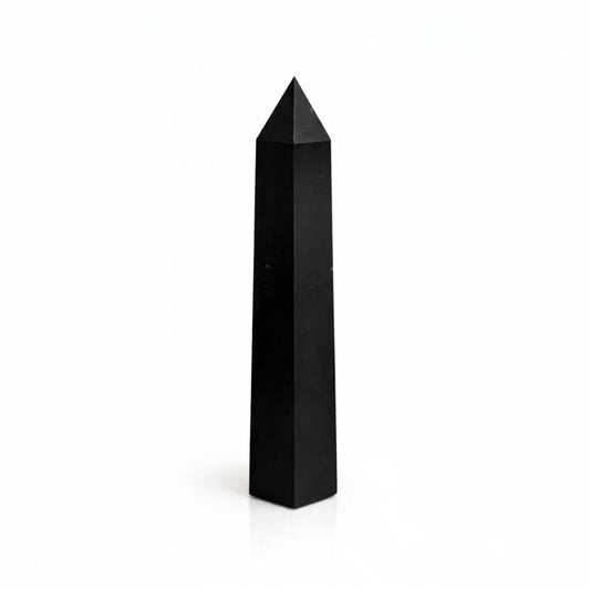 Gemstone Six Face Obelisk Point approx 17cm - Black Tourmaline