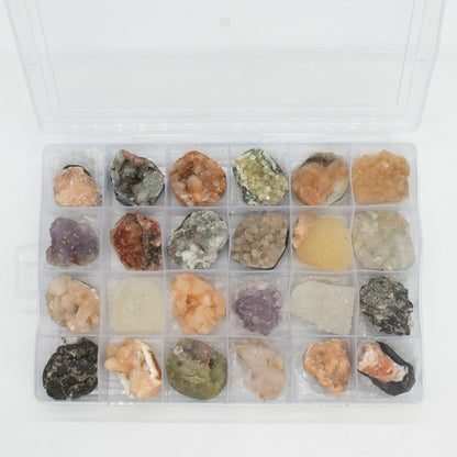 Mineral Specimens - Mixed Indian Zeolites in Display Box
