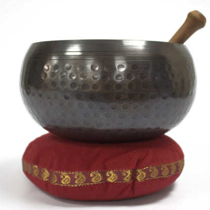 Singing Bowl Velvet Cushion - 11cm - Assorted Colours
