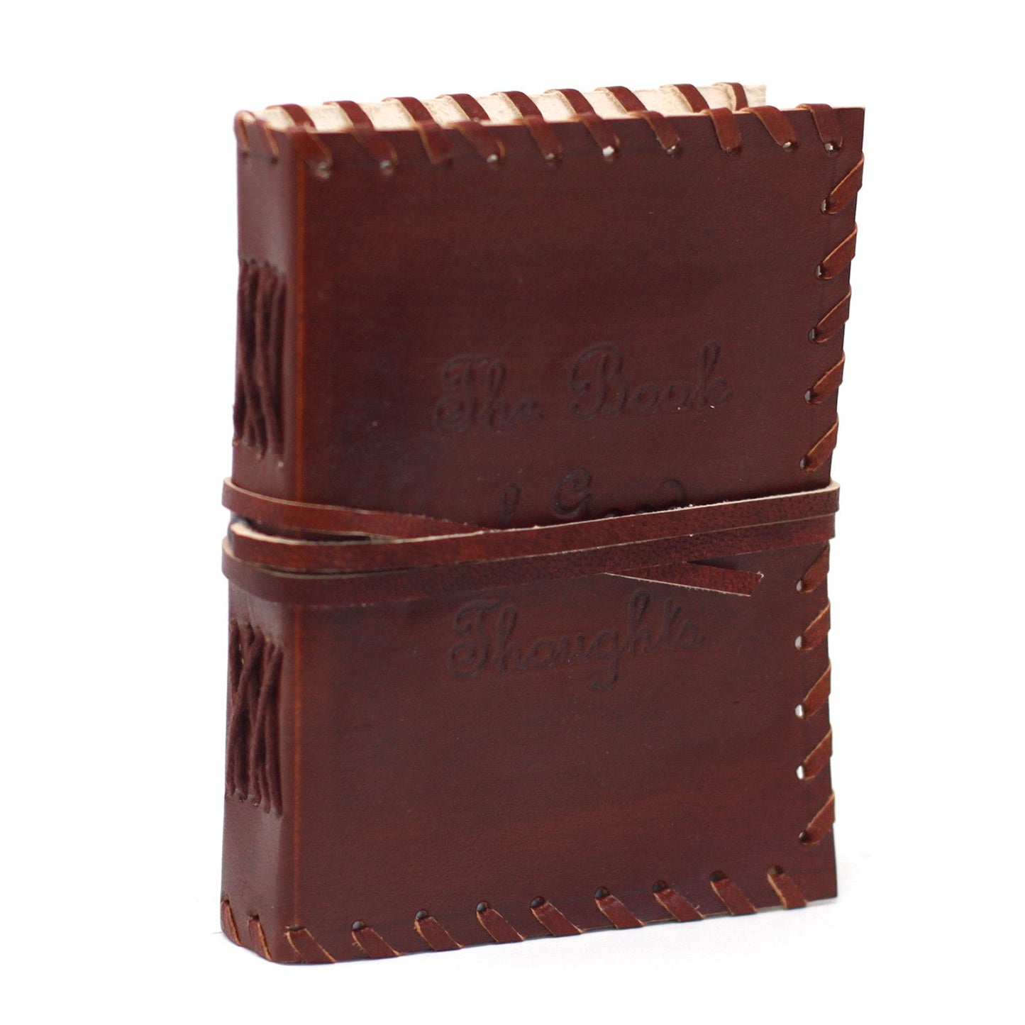 Leather Book of Thoughts with Wrap Notebook - 15.5x12cm