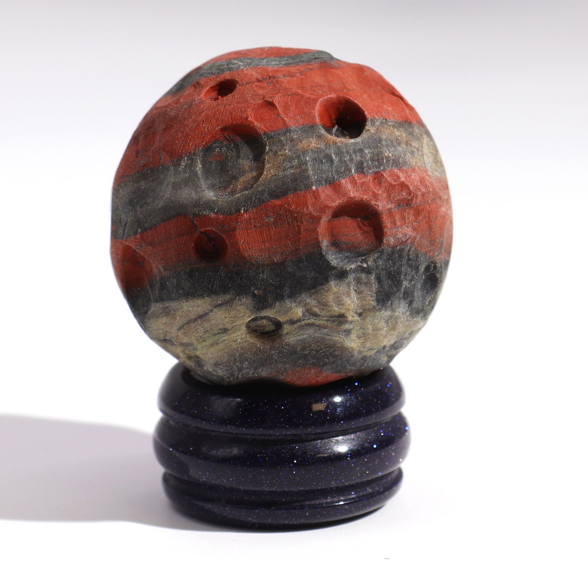 MARS - Red Jasper Planet on a Sola Goldstone Stand