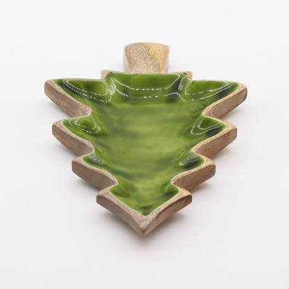 Lost in the Forrest -  Enamel Tree Wooden Bowl - 25x19cm