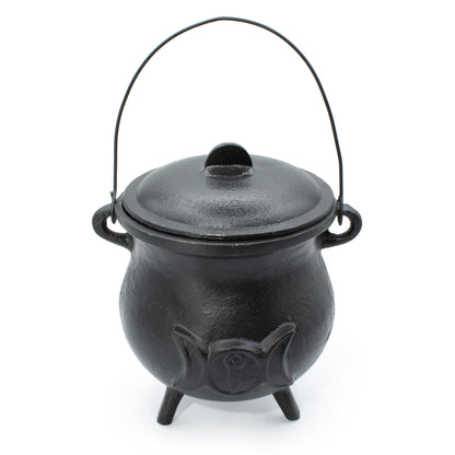 Extra Huge Cast Iron Cauldron with Triple Moon 23x18cm